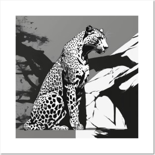 Leopard Shadow Silhouette Anime Style Collection No. 184 Posters and Art